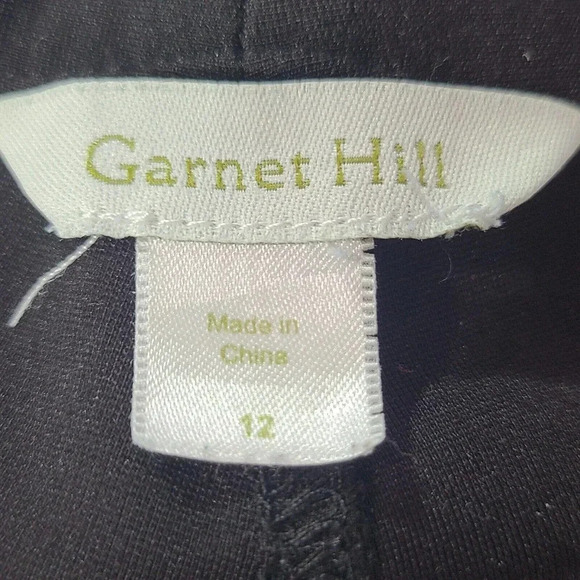 Garnet Hill Slim Skinny Pants Women's Size 12 Black Stretch Faux Front Pockets - Picture 4 of 5